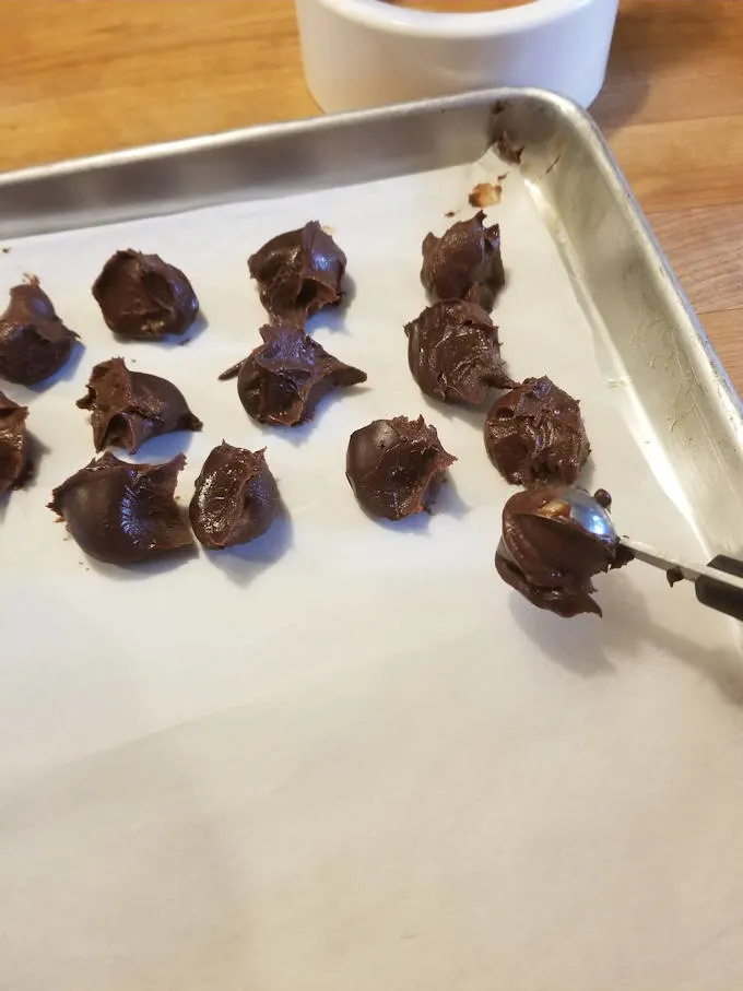 making chocolate truffles