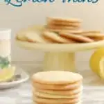 a pinterest image for lemon thin cookies with text overlay