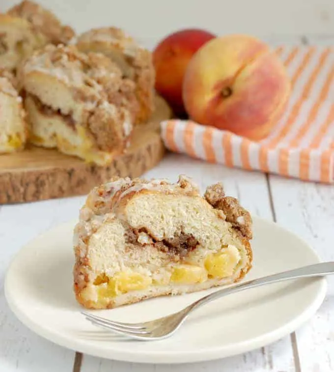 peach & pecan streusel coffee cake