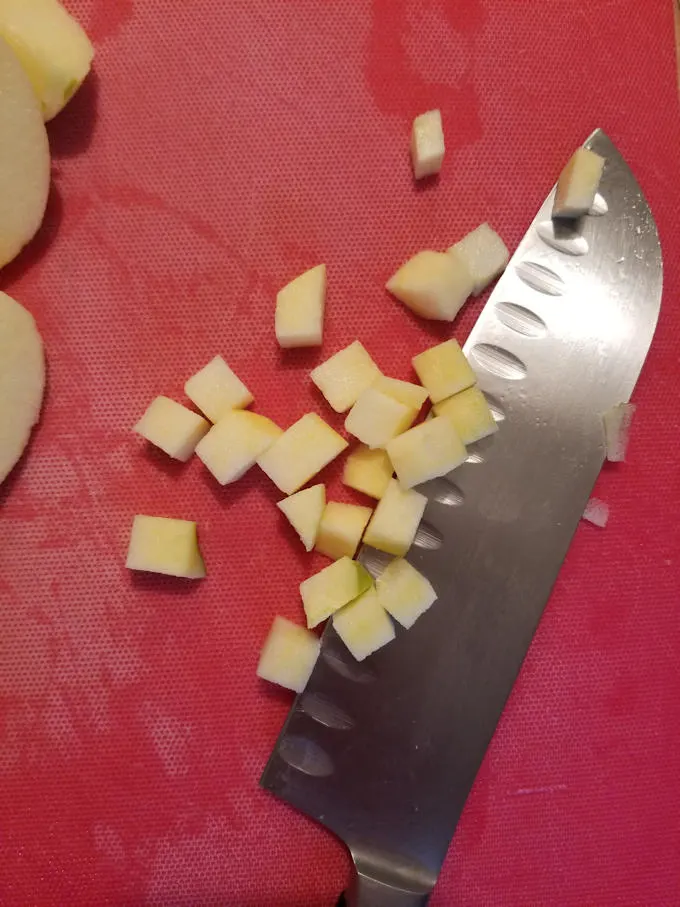 apples chopped for fresh apple cinnamon swirl bread