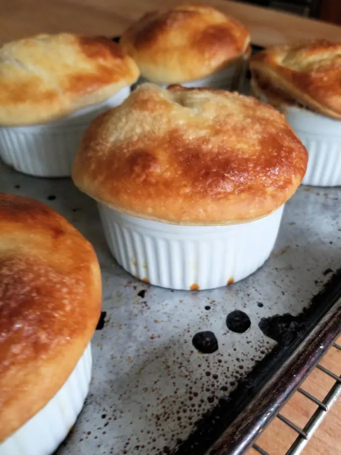 freshly baked apple bourbon pot pie