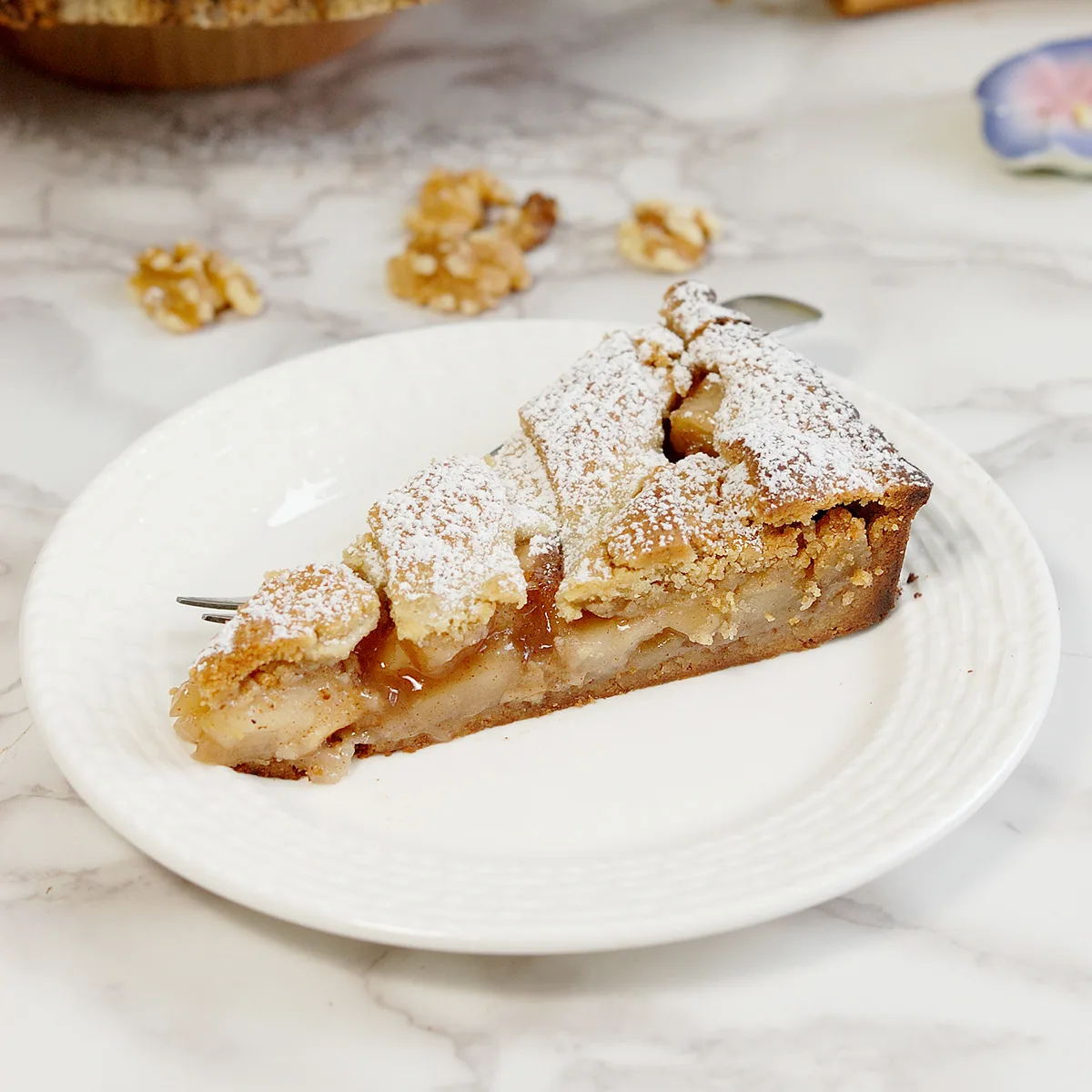 Apple Walnut Linzer Tart