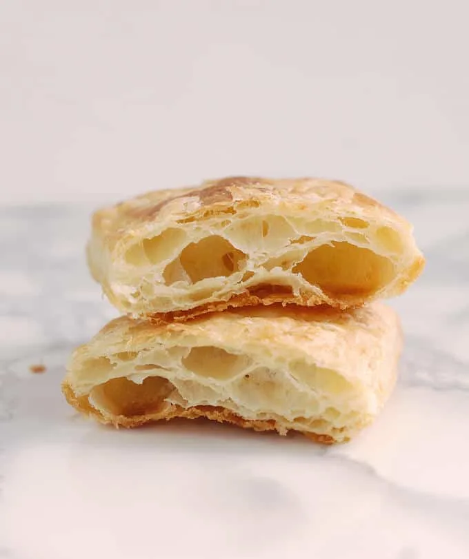 interior shot of puff pastry layers
