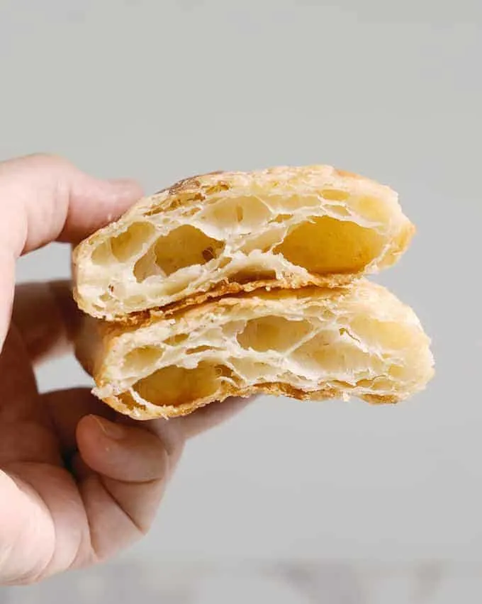 A view of all the layers in classic puff pastry