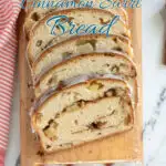 a pinterest image for apple cinnamon swirl bread with text overlay.