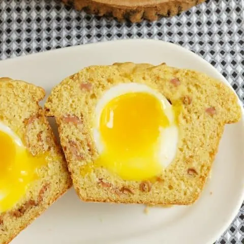 Bacon & Egg Corn Muffin with a Hint of Maple Syrup
