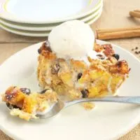 Rum Raisin Bread Pudding with Grains of Paradise