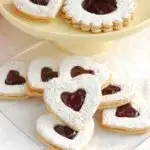 heart shaped Linzer Cookies
