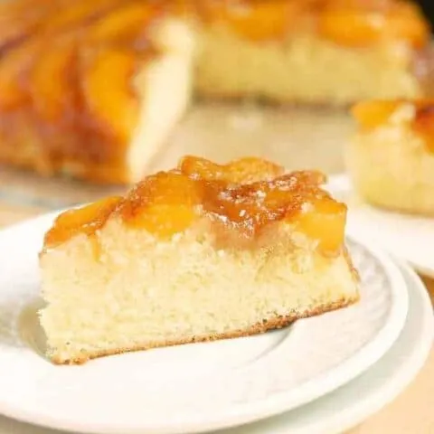 Peach Almond Upside Down Cake