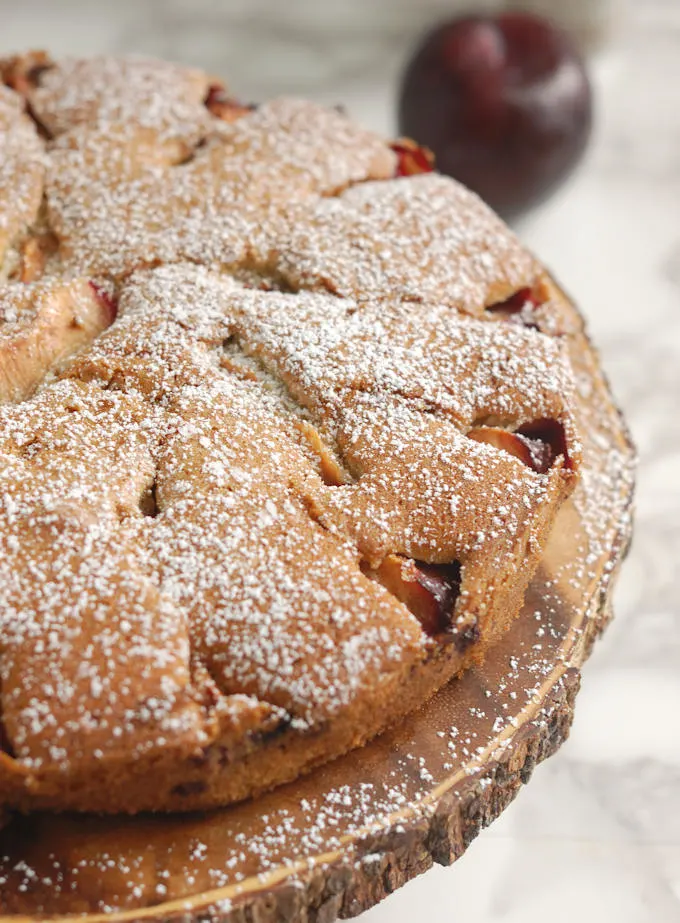 rustic plum cake with cardamom