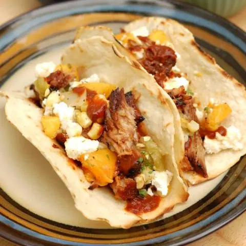 Pulled Pork Tacos with Grilled Peach Salsa