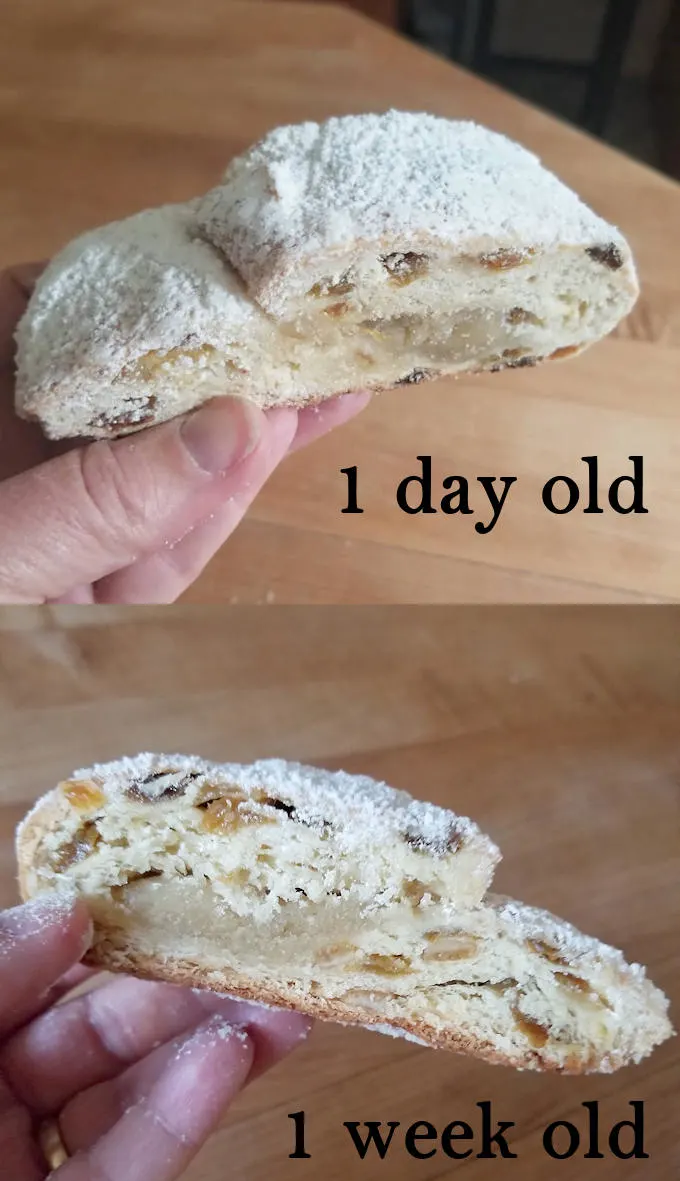 almond filled stollen after aging 1 week