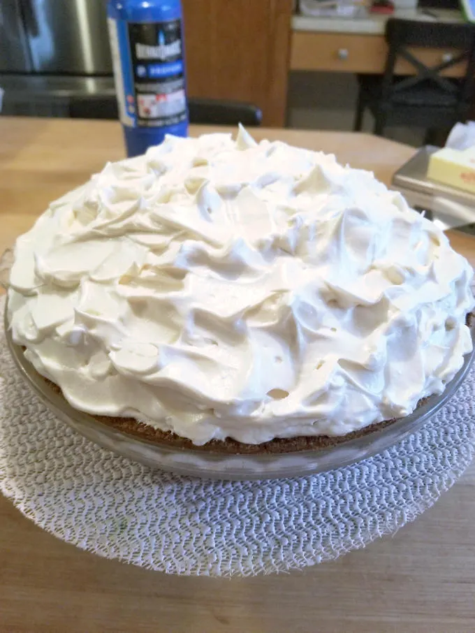 pumpkin mousse pie with brown sugar meringue