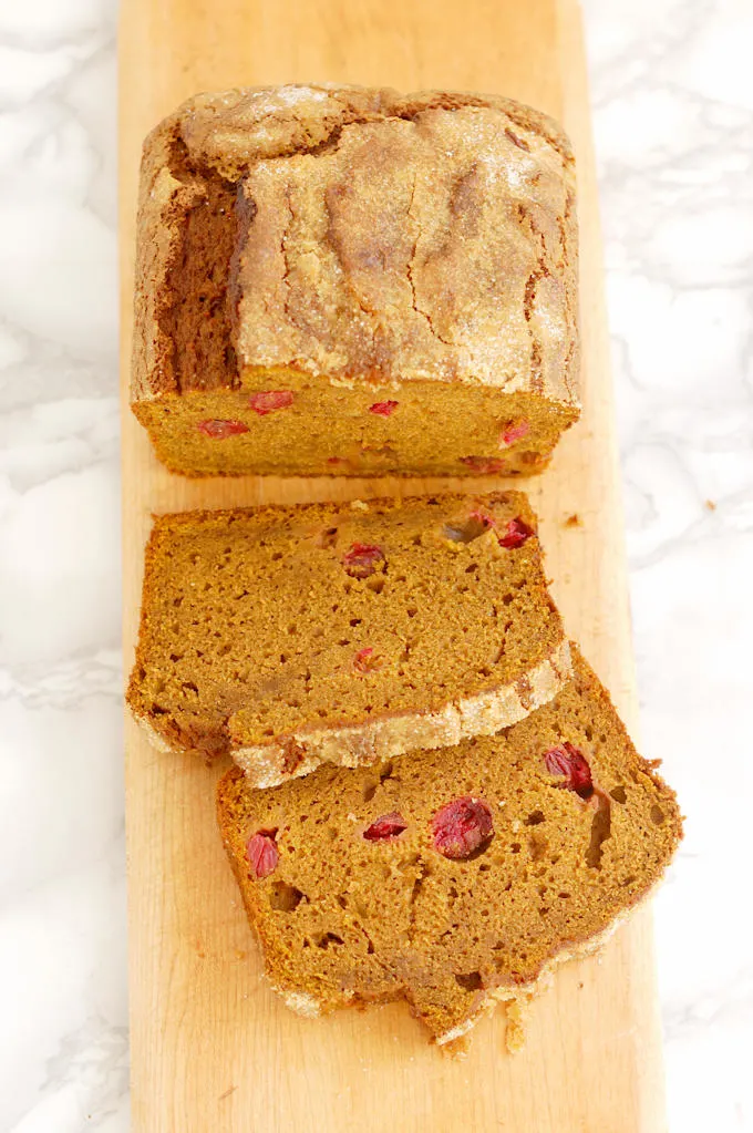 sourdough pumpkin cranberry quick bread