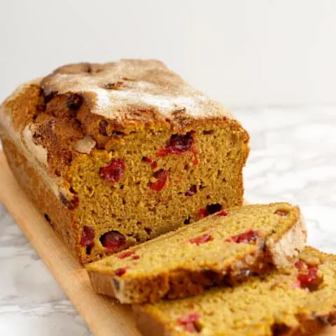 sourdough pumpkin cranberry quick bread