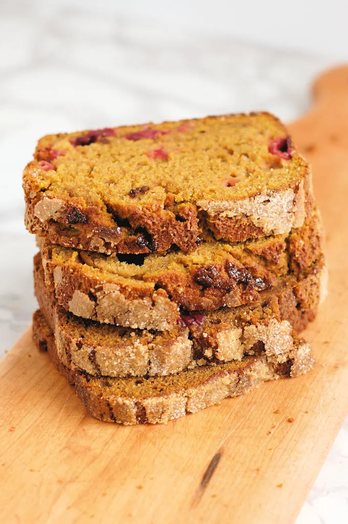 sourdough pumpkin cranberry quick bread