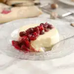 eggnog panna cotta with cranberry compote