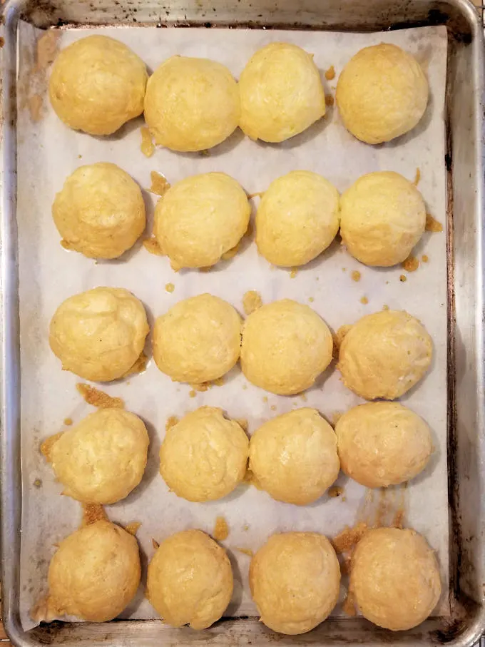cheesy gougeres hot from the oven
