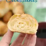 a pinterest image for sourdough croissant recipe