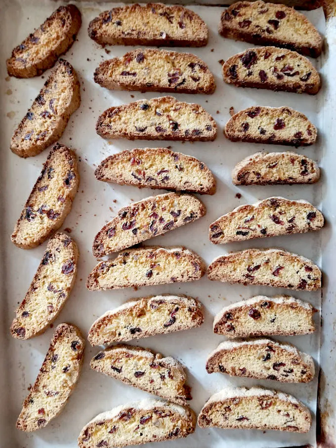 triple ginger cranberry biscotti