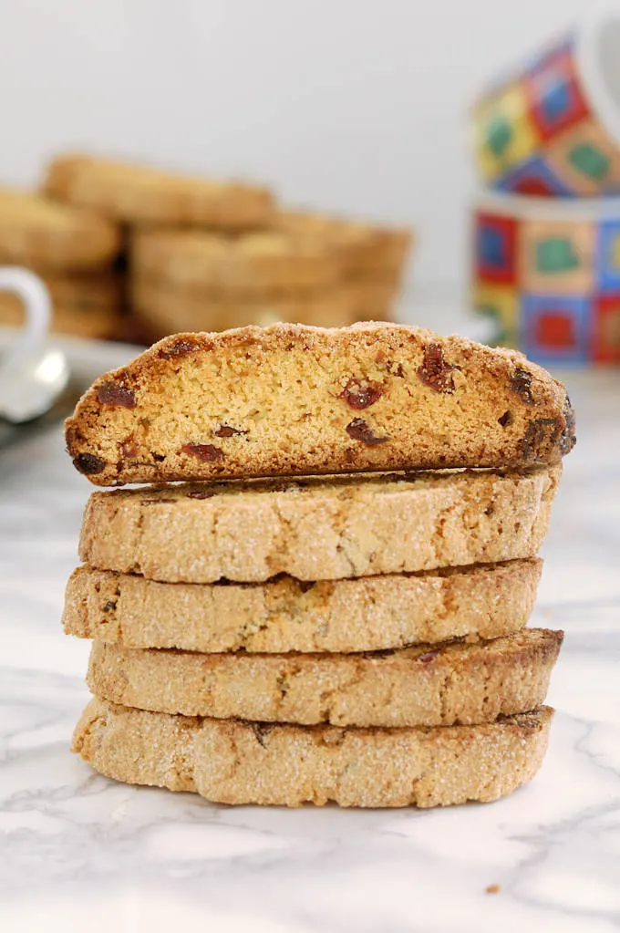 triple ginger cranberry biscotti