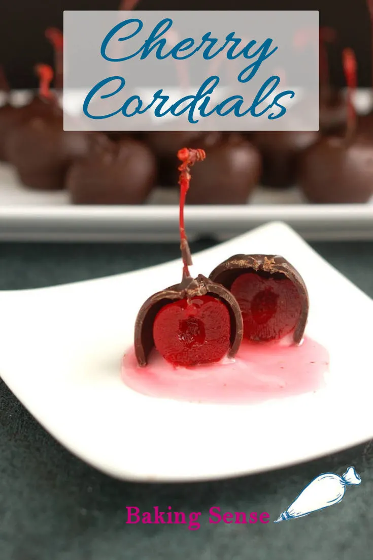 Make Cherry Cordials at home for a special treat. Real dark chocolate, Kirschwasser and cherries make a perfect Cherry Cordial with a syrupy center. #candy #how to #video #homemade #liquor #boozy #maraschino #real #classic