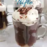 a pinterest image for irish coffee trifle with text overlay.