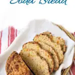 a pinterest image for oatmeal soda bread with text overlay