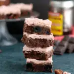 a stack of Chocolate Cherry Brownies