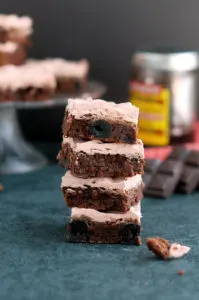 Chocolate Cherry Brownies with Whipped White Chocolate Cherry Ganache