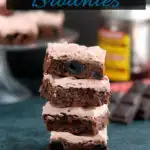 a pinterest image for chocolate cherry brownies