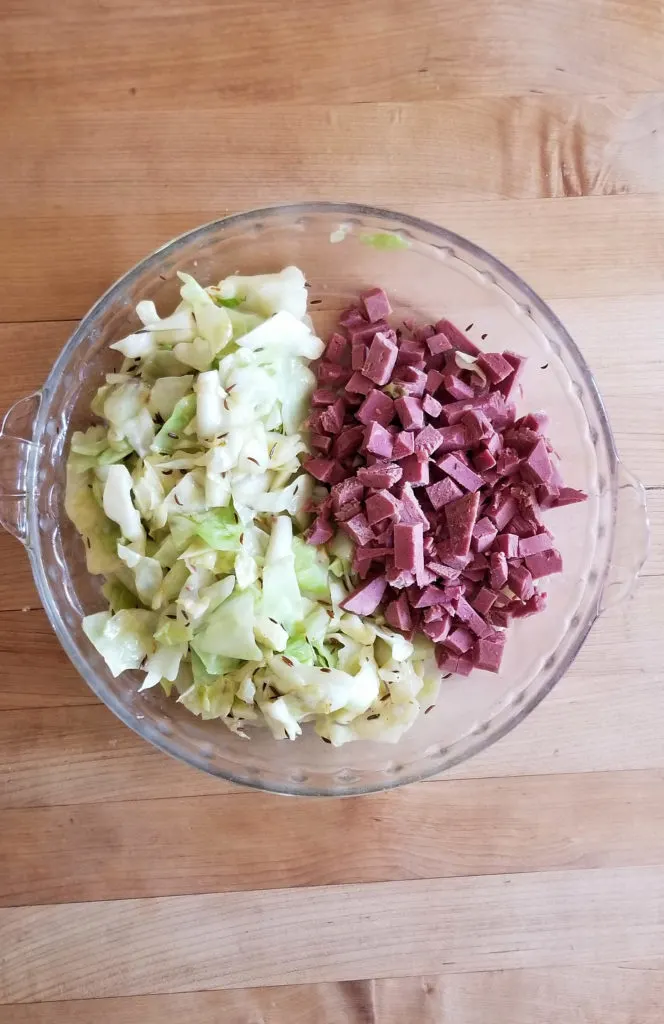 leftover corned beef and cabbage for Corned Beef & Cabbage pasties.