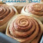 a pinterest image for sourdough cinnamon buns