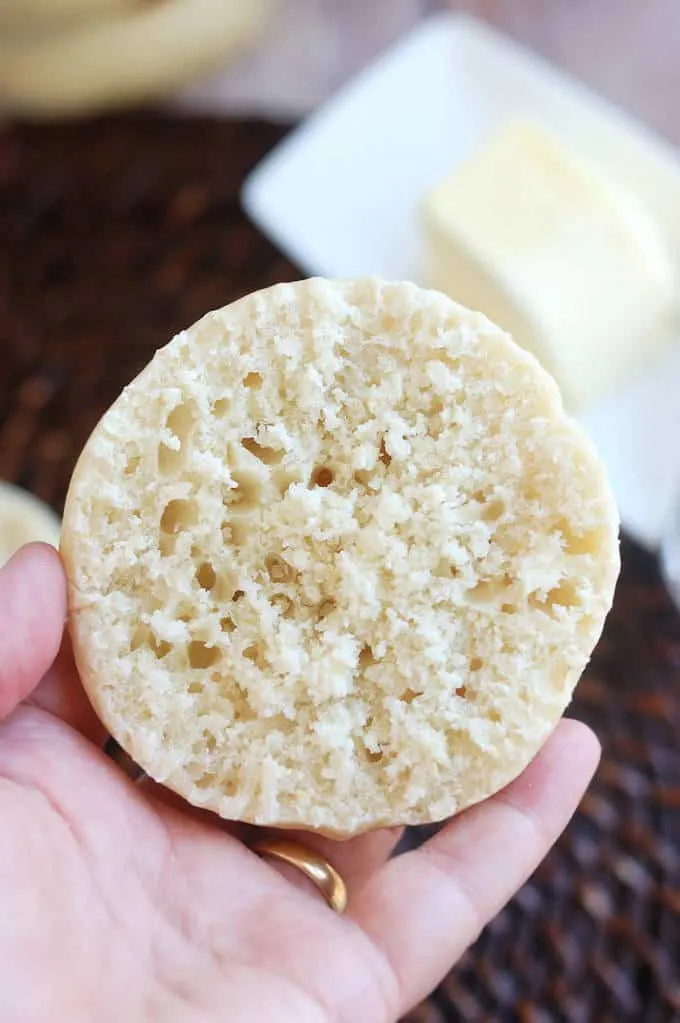 sourdough english muffins with nooks and crannies