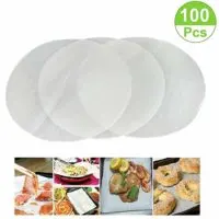 (Set of 100) Non-Stick Round Parchment Paper 8 Inch 