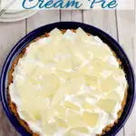a malted milk cream pie pinterest image with text overlay