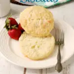 a shortcake biscuit pinterest image with text overlay
