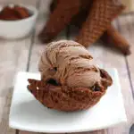 a bowl of malted chocolate ice cream