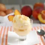 a dish of roasted peach ice cream