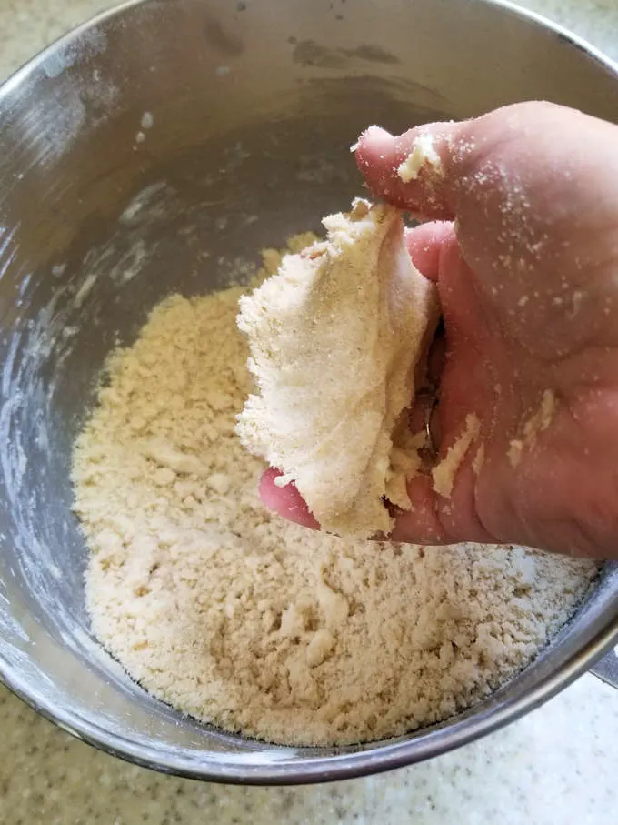 Almond crumb topping in a bowl