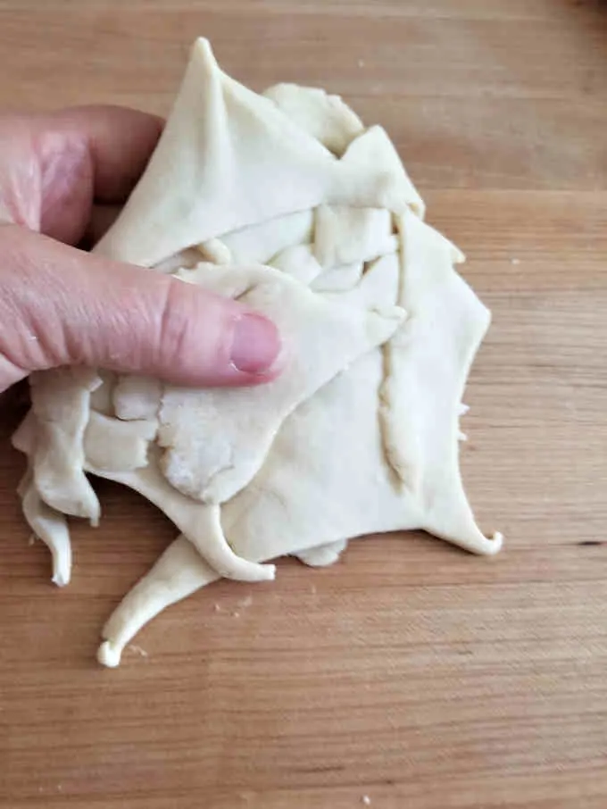 A handful of pie dough scraps