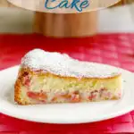 a pinterest image for sour cherry cake