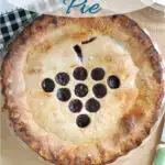 a pinterest image for a concord grape pie recipe