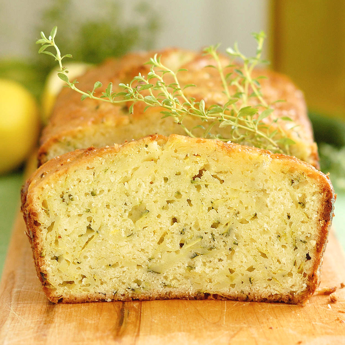 Lemon Zucchini Bread with Olive Oil & Thyme