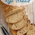 a pinterest image for sourdough rye bread