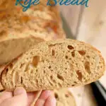 a pinterest image for sourdough rye bread