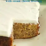 a pinterest image for zucchini cake