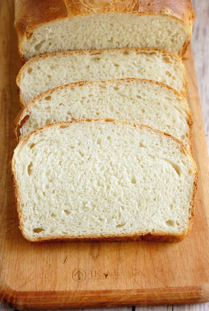 a closeup shot of sliced sourdough sandwich bread