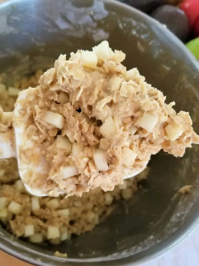 A spoonful of apple oatmeal cookie dough