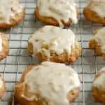 a closeup of an apple oatmeal cookie